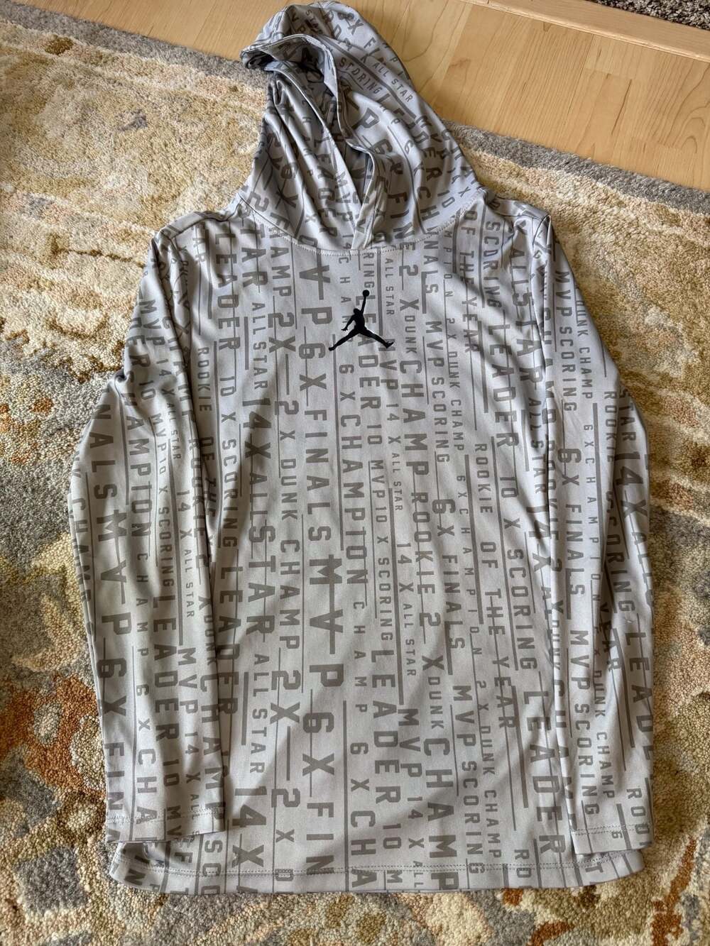 Jordan Boys MVP All-Over Print Performance Hoodie Size M (10-12)